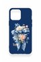 iPhone 13 Pro Max Compatible Blue Ribbon Flower Pattern Silicone Case - 2