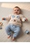 Baby Eared Pocketed Cotton Combed Sweatshirt Pants Set 9-12-18 Months - 3