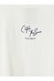 Vizyon New Season Ecru Crew Neck Printed Men's Sleeveless T-Shirt - 7