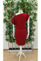Women's Short Sleeve Single Shoulder Strap and Accessory Detail Elastic Waist Crepe Dress - 6