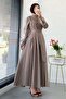 Premium Design Poplin Shirt Dress - Mink - 5