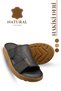 Genuine Leather Men's Slippers - Genuine Leather Men's Slippers with Soft Thick Soles a Black - 2