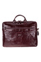 Burgundy Croco Genuine Leather 15-16 Inch Macbook/Laptop Bag - 5