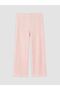 Xside Pink Textured Women's Trousers with Elastic Waist