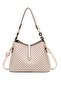 PU Leather Handbag Large Capacity Shoulder Bag for Women Beige