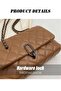ZORIA Women's Quilted Crossbody Bag, PU Leather Adjustable Chain Shoulder Purse & Evening Handbag - Brown - 8