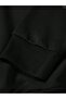 Uunisex Oversize Relaxed Fit Cotton Fleece Inside Half Zipper Black Stand Collar Sweatshirtt - 4