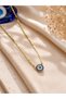 Gold Evil Eye Beaded Necklace – Elegant Women's Necklace with Minimal Round Evil Eye Figure |   Daily Stylish Jewelry - 3