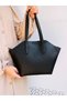 Women's Large Size Leather Look Hand Shoulder and Crossbody Bag - 4