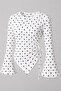 Polka Dot Round Neck Drape Detailed Spanish Sleeve Comfortable Fit Hijab Compatible Blouse - 2