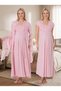 New Season Powder Summer Stylish Lace Detailed Special Design Buttoned Princess Sleeve 100% Cotton Maternity Pajamas Nightgown Set - 5