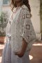 Ekru Lace Embroidered Shirt Kimono Rob39724 - 5