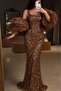 Evening dress with separate georgette sleeves