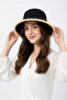 Summer Gift Straw Hat with Straw Detail in Black |   Sunscreen Bucket Model - 3