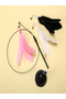 Cat Feather Toys, Suction Cup Base, Interactive Feather Bell Attachments for Indoor Kittens Exercise, Engaging Teaser Stick for Chasing, Pink 1 PC - 6