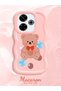 Redmi 13X Compatible Case Camera Protector Pink Silicone Couple Phone Case Bear Pattern - 2