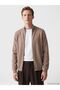 Southblue Beige Standard Fit Stand Collar Men's Knitwear Cardigan
