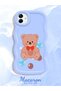 Samsung Galaxy A04 Compatible Case Camera Protector Blue Silicone Couple Phone Case Bear Pattern - 2