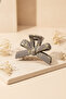 Bowknot Patterned Yellow Striped Gray Hair Clip Stylish Claw Clip for Women - 5
