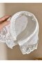 French Style Crowned Triangle Bandana / Crown - White Lace - 2