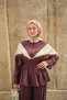 Women's Double Color Detailed Hooded Parachute Suit Plum - 3