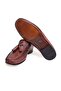 Burgundy Color Laceless Genuine Leather Men's Shoes - 3