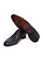 Black Color Lace-Up Genuine Leather Men's Shoes - 3
