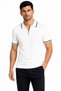 Men's Ribbed Knitwear T-Shirt Polo Collar Half Zipper Short Sleeve T-Shirt - White - 3