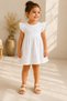 Girls' Muslin Dress 100% Cotton White Ruffled Summer Casual Dress 2-11 Years - 5