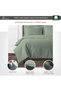 Cotton Double Duvet Cover 200x200 cm Sea Foam, 100% Long Staple Cotton Percale Weave Quilt Cover - 3