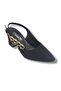 Desire 3104-26 Suede Side Stone Buckle Nickel Plated Thick Heeled Women's Shoes