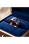 Copper Navy Blue White Badge Patterned Wide Form Adjustable Ring