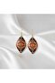 Copper Orange Mandala Patterned Dangle Earrings - 7