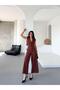 Women's Brown Lined Vest Pants Double Set Mlb00069 - 8