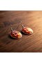 Copper Orange Red Flower Pattern Dangle Earrings |   100% Handmade Copper 712 - 6