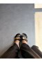 Lume Black Buckle Genuine Leather Slippers - 4
