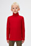 Red Girl's Full Fisherman Winter Basic T-Shirt - 2