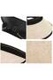 Women's Summer Black Strappy Straw Visor Hat - 6