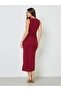 Magenta Side Ruched Bodycon Maxi Dress - 5
