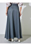 Grey A-Line Maxi Skirt with Side Pocket - 4