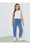 Girls Side Pannel Heart Embroidered Jogger Fit Jeans - 2