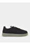 Men Perforated Faux Leather Lace-Up Sneakers