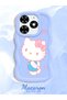 Tecno Spark Go 2024 Compatible Case with Camera Protector Blue Silicone Couple Phone Case Kitty Pattern - 2