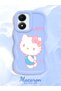 Vivo Y02S Compatible Case Camera Protector Blue Silicone Couple Phone Case Kitty Pattern - 2