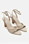 Women's Beige Cork Wedge Heel Ankle Strap Summer Shoes - 2