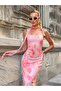 Women's Floral Patterned Maxi Dress with Shawl Detail - 5