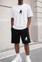Unisex Oversize Shorts Set Crew Neck Short Sleeve T-Shirt Shorts 2-Piece Sports Combination Casual Summer Basketball Printed