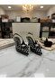 New Season Heel-Headed Shoes with Polka Dot Pattern, Bow and Buckle Details - 4