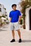 Men's Plain Shorts+Crew Neck T-Shirt Stylish Summer Comfortable Fit Casual Shorts+T-Shirt Two-Piece Set - 3