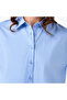Regular Fit Poplin High Low Shirt with Stripes - 4